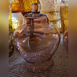 1 Vintage Pink Glass Peg Candle Votive Holders